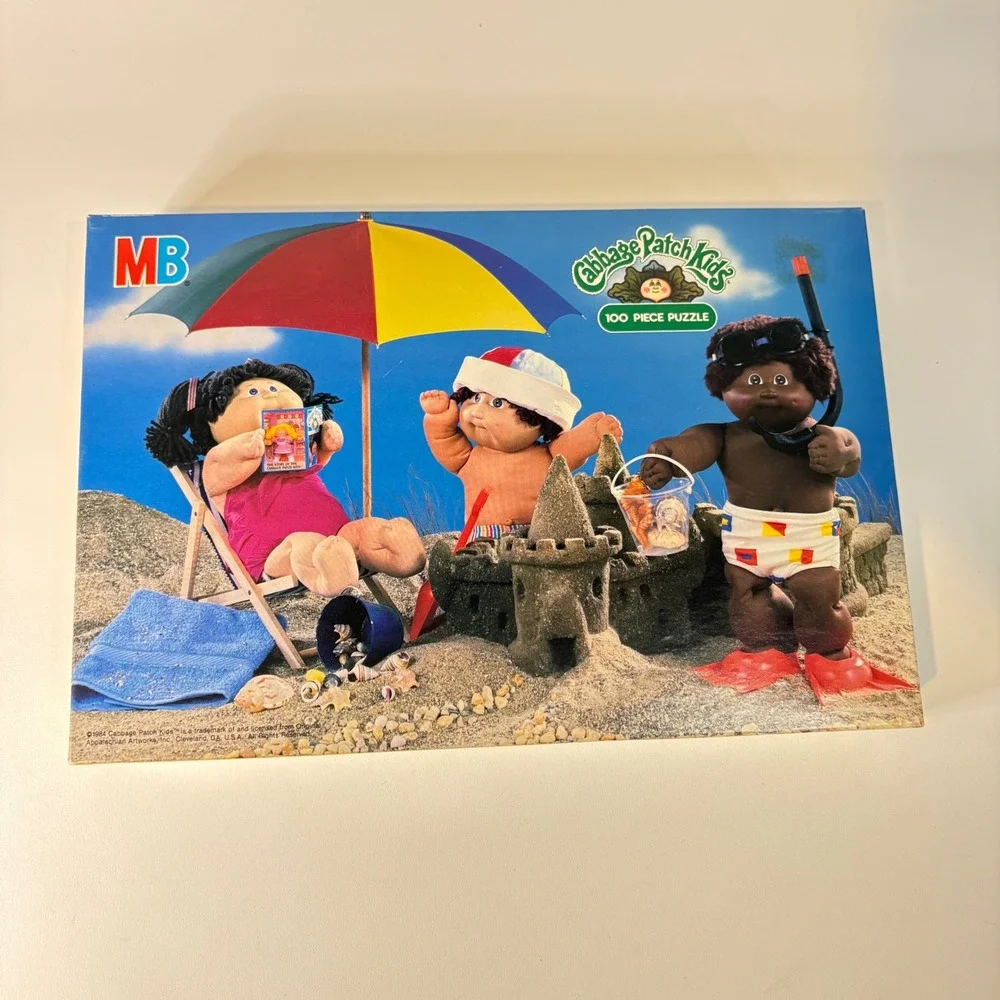 Vintage NEW 1984 Cabbage Patch Kids 100 Piece Puzzle Milton Bradley Beach Sealed